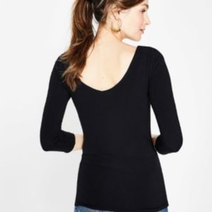Black V-Back Top